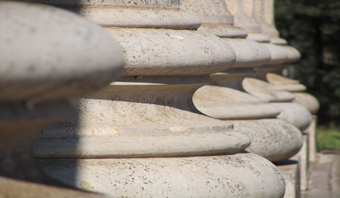 Feet of pillars at the Great Hall