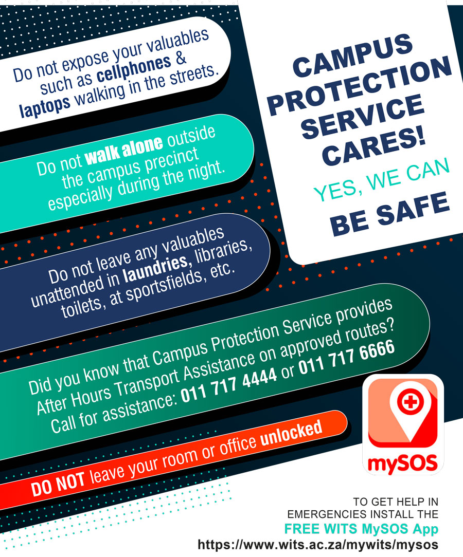 Stay safe on campus poster