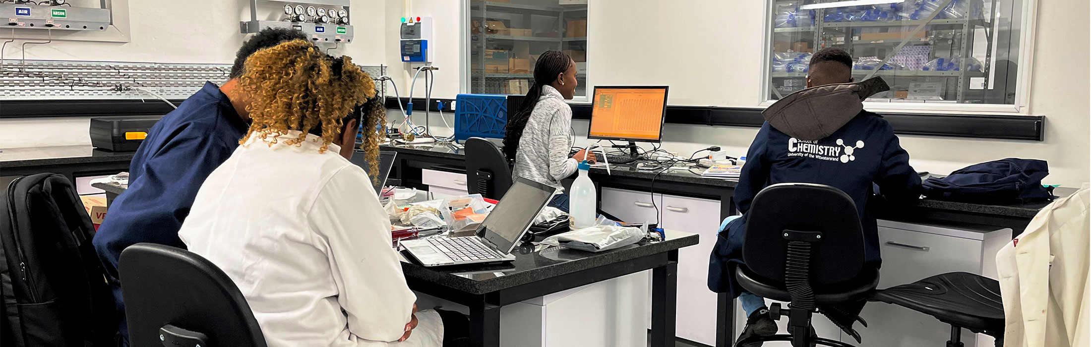 Postgraduate students in laboratory