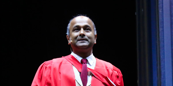 Professor Dilip Menon addressed graduands on 30 March 2017