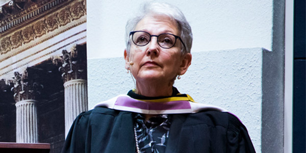 Justice Carol Lewis awarded a Gold Medal for her service to the University.