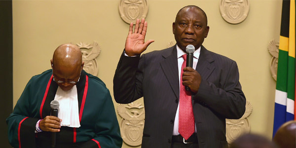 Cyril Ramaphosa is sworn in as President of South Africa.