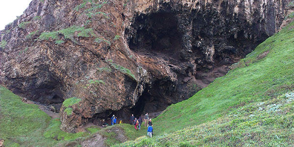The Klasies River cave in the southern Cape of South Africa.