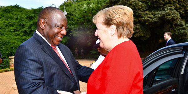 President Cyril Ramaphosa and German chancellor Angela Merkel