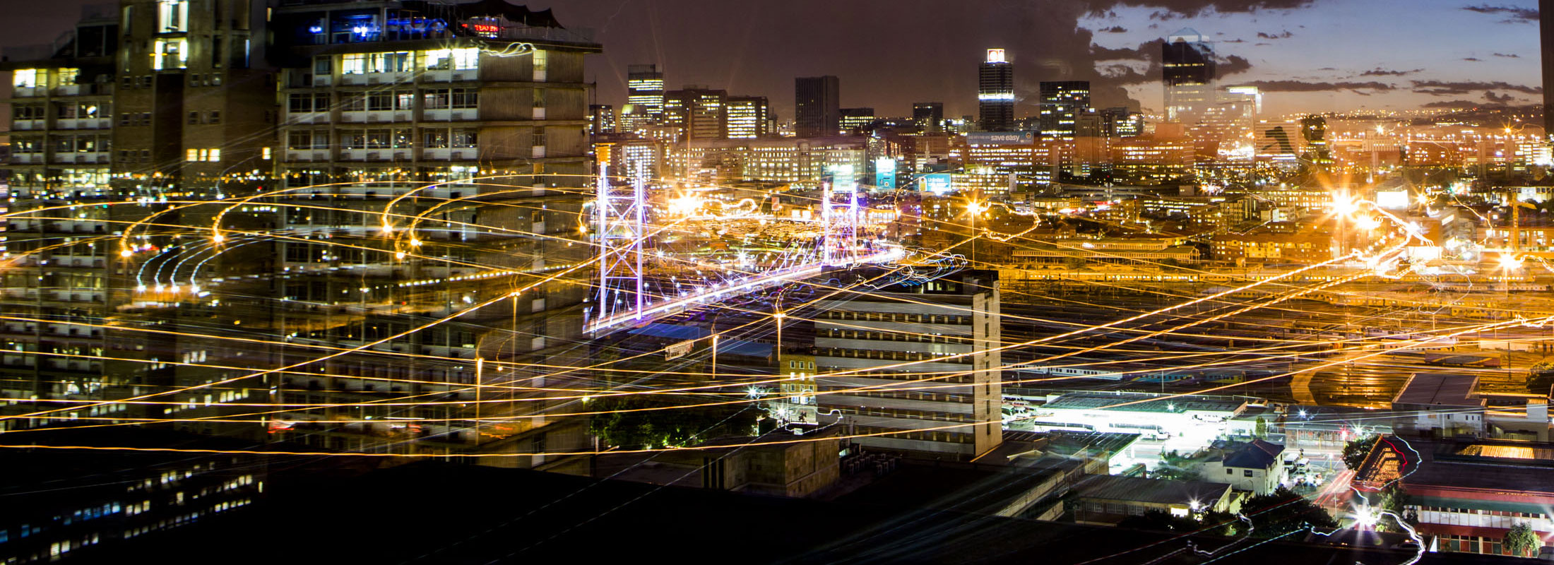 Johannesburg and its city lights at night